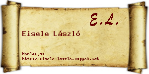 Eisele László névjegykártya
